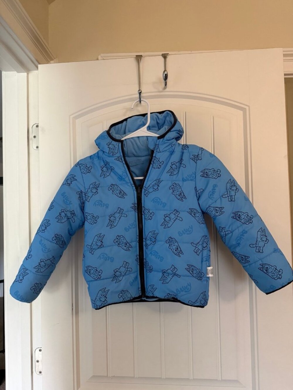 Bluey Puffer Jacket Kids Bluey Puffer Jacket Kids Blue Cartoon Character Size 5T